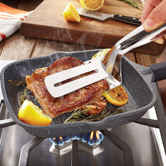 🔥Doppelseitiger Edelstahlspatel, ein großartiges Werkzeug zum Braten von Fisch